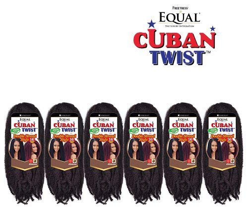 Freetress Equal Synthetic Hair Braids Double Strand Style Cuban Twist Braid 16" (6-PACK, 2)