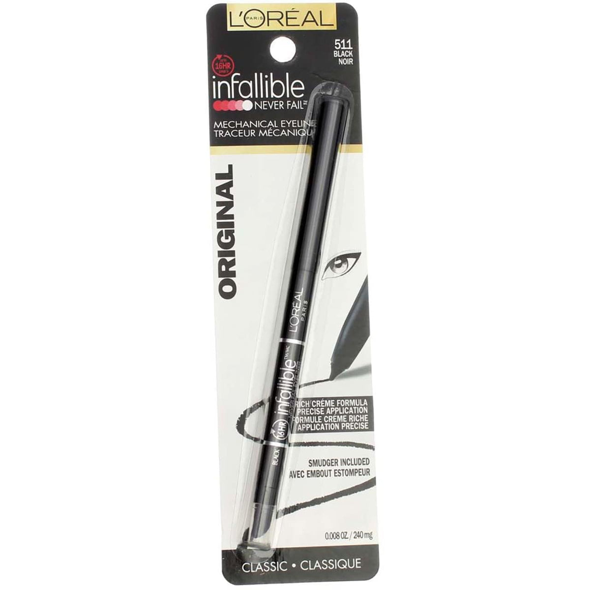 L'Oreal Paris Infallible Never Fail Eyeliner, Black, 0.008 Ounces Beauty & Personal Care L'Oreal Paris