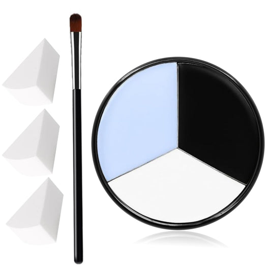 VPCRT6 White Black Blue Halloween Face Body Paint with 3PCS Sponge and 1PC Brush, for Baseball Sports(Eye Black) & Halloween, Face Painting Kit Beauty & Personal Care VPCRT6