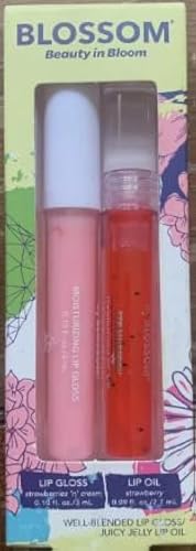 Blossom Strawberries n Cream Lip Gloss & Strawberry Lip Oil Well Blended Juicy, 1 Count (Pack of 1) Beauty & Personal Care Blossom