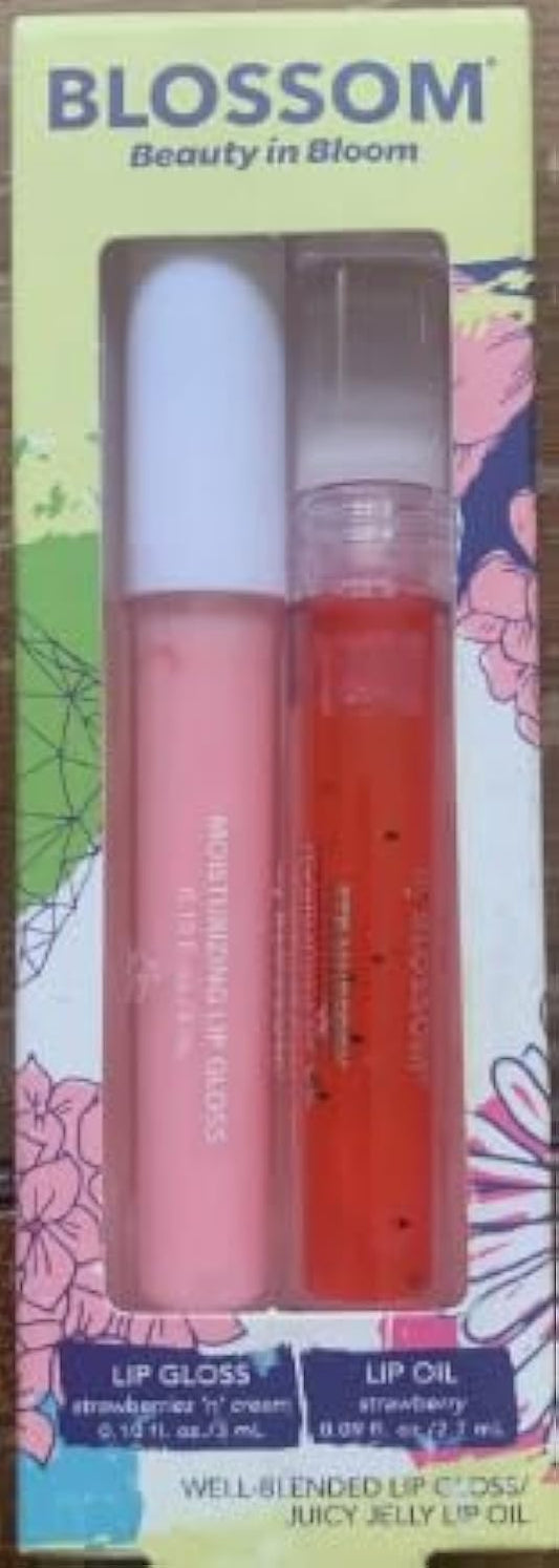 Blossom Strawberries n Cream Lip Gloss & Strawberry Lip Oil Well Blended Juicy, 1 Count (Pack of 1) Beauty & Personal Care Blossom