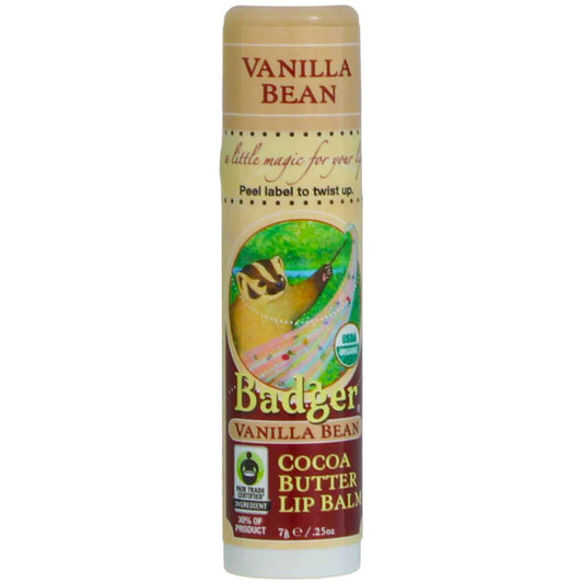 Badger Cocoa Butter Lip Balm-Vanilla Bean, 2 pack Beauty and Personal Care Badger