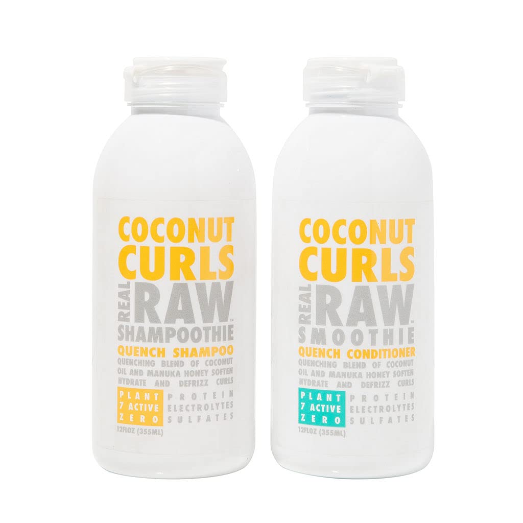 Real Raw Coconut Shampoo and Conditioner set Hydrate, Enhance, Define Curls Defrizz and Detangle 12 Fl Oz (Pack of 2) Beauty & Personal Care Real Raw