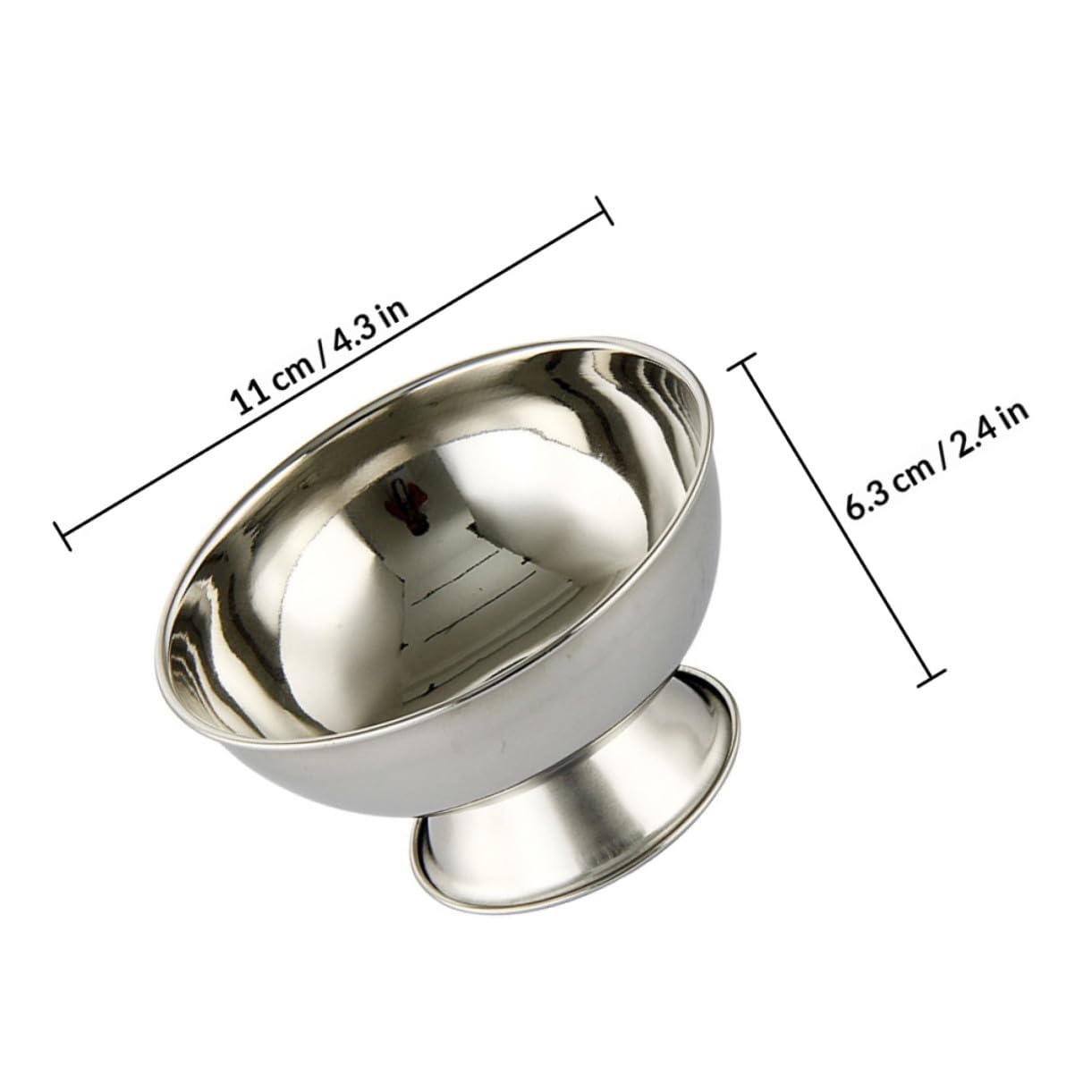 VICASKY Stainless Steel Shaving Bowl with Footed Mug 11cm Large Reusable Metal Shave Cup for Men Household Wet Razor Shaving Soap Bowl Beauty and Personal Care VICASKY