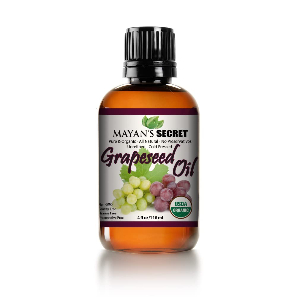 USDA Certified Organic GRAPESEED Oil Anti-Aging MOISTURIZER - Facial Cleanser | Unrefined, Cold Pressed | Essential to Reduce Skin Wrinkles Beauty & Personal Care Mayan's Secret