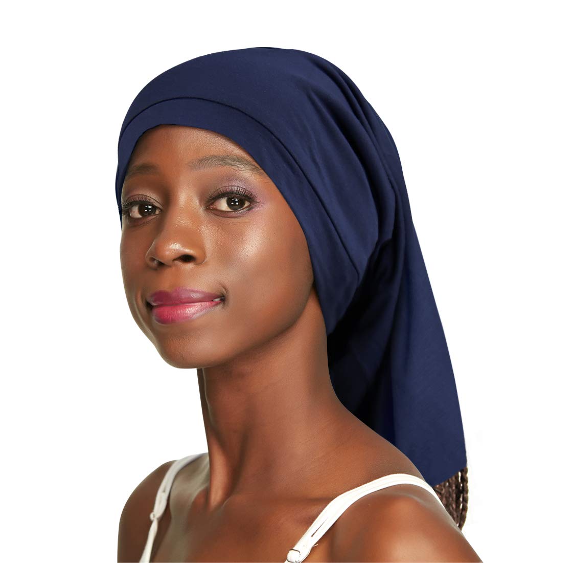 Dreadlock Tube Satin Sleep Nightcaps for Braids Dark Blue Beauty and Personal Care Awefeel