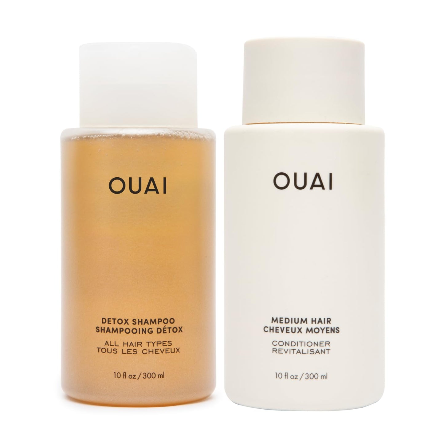 OUAI Detox Shampoo & Medium Hair Conditioner Bundle - Clarifying Shampoo for Build Up, Dirt, Oil, Product and Hard Water & Hydrating Conditioner Beauty & Personal Care OUAI