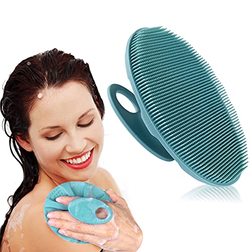 INNERNEED Soft Silicone Body Cleansing Brush Shower Scrubber, Gentle Exfoliating and Massage for All Kinds of Skin (Dark Green) Beauty & Personal Care INNERNEED