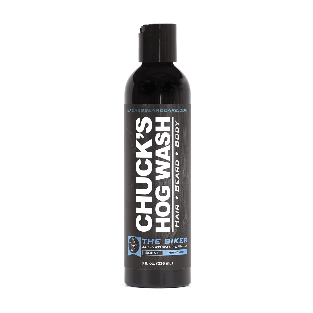 Chuck's Hog Wash - All Natural Beard and Body Wash - The Biker Scent, 8oz - Leaves Your Beard Softer than its Ever Been and is Suitable for Daily Use Beauty & Personal Care Badass Beard Care