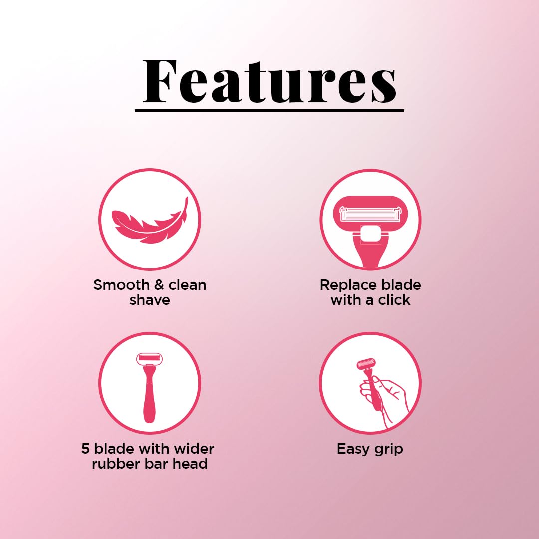 Floren Body Razor - 3 cartridges + 1 handle (5 blades) - Eurpoean Blades - Body hair removal, Aloe Vera Strip, Super Smooth Razor, Hair Removal from Beauty and Personal Care Floren