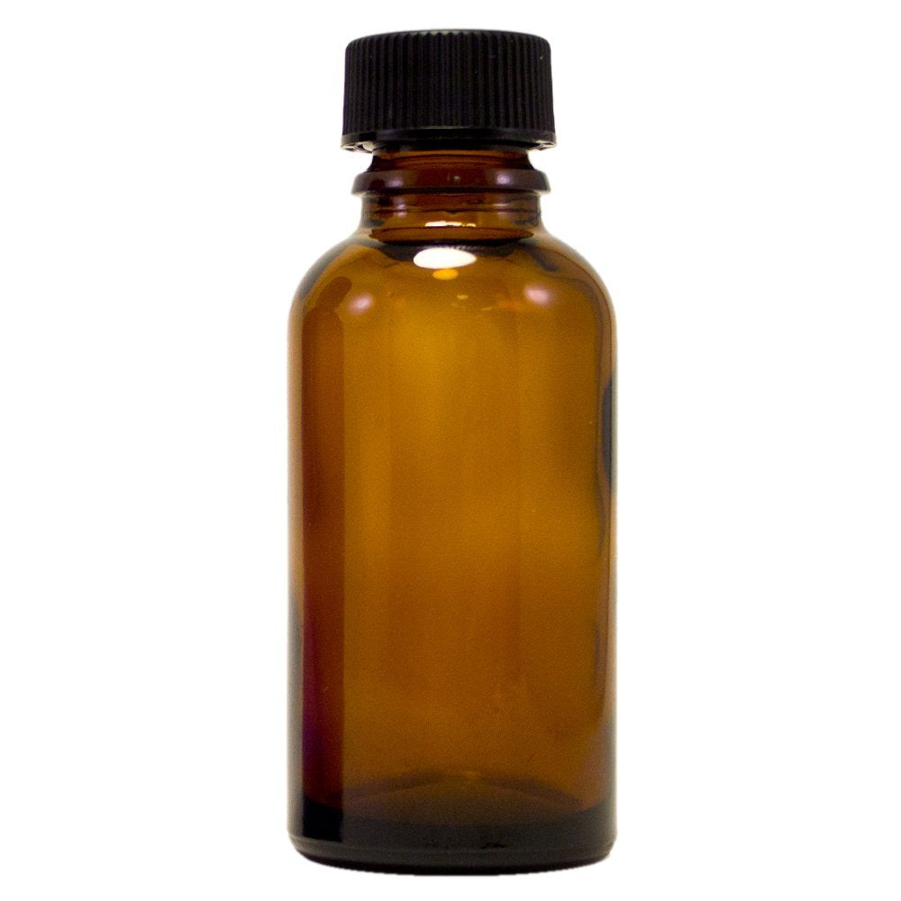 GreenHealth Pack of 4-1oz Amber Glass Bottles for Essential Oils - Mini Boston Round Bottles with Lids - Black Plastic Cap Beauty & Personal Care GreenHealth