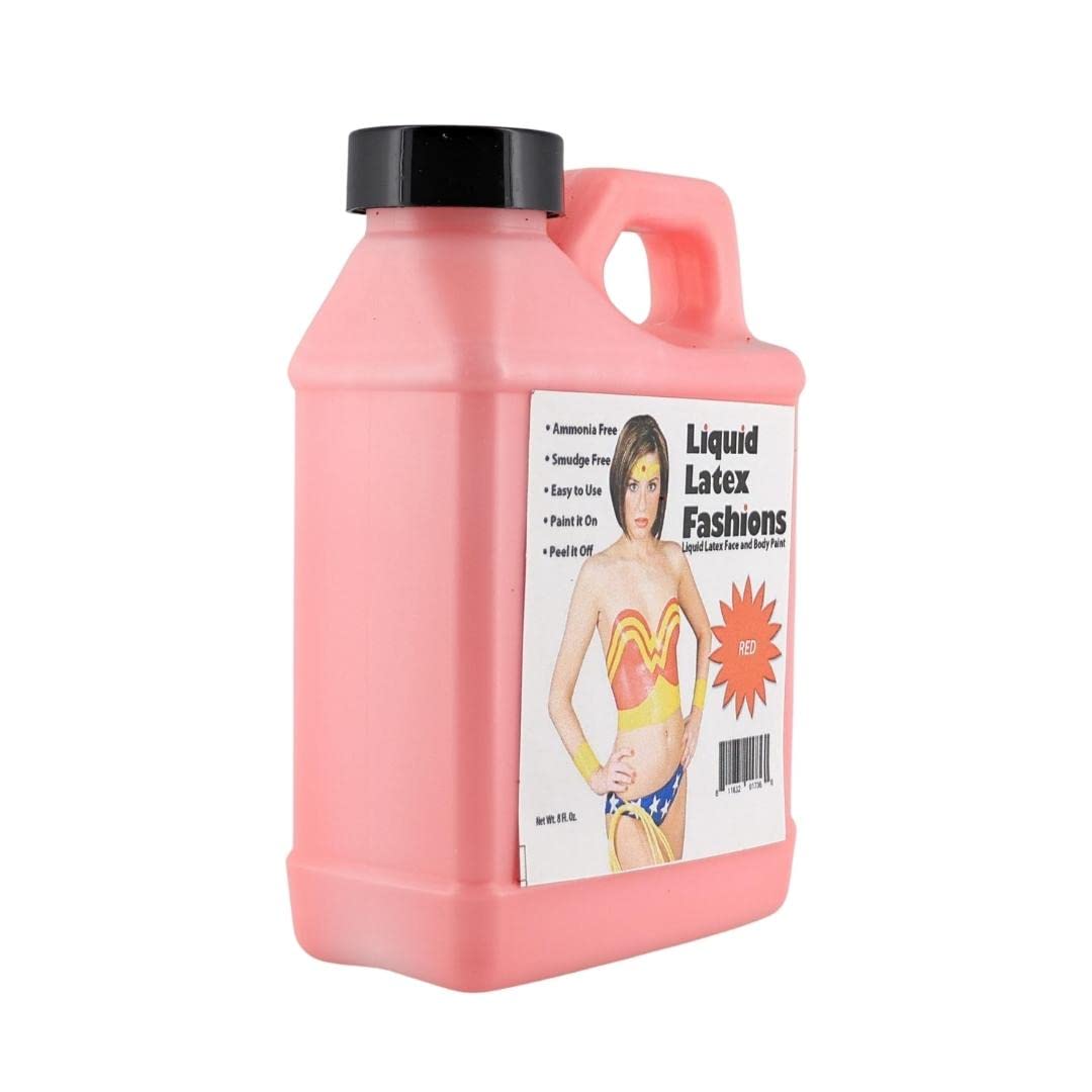 Red 8 Oz - Liquid Latex Body Paint, Ammonia Free No Odor, Easy On and Off, Cosplay Makeup, Creates Professional Monster, Zombie Arts, Lightning Beauty & Personal Care Liquid Latex Fashions