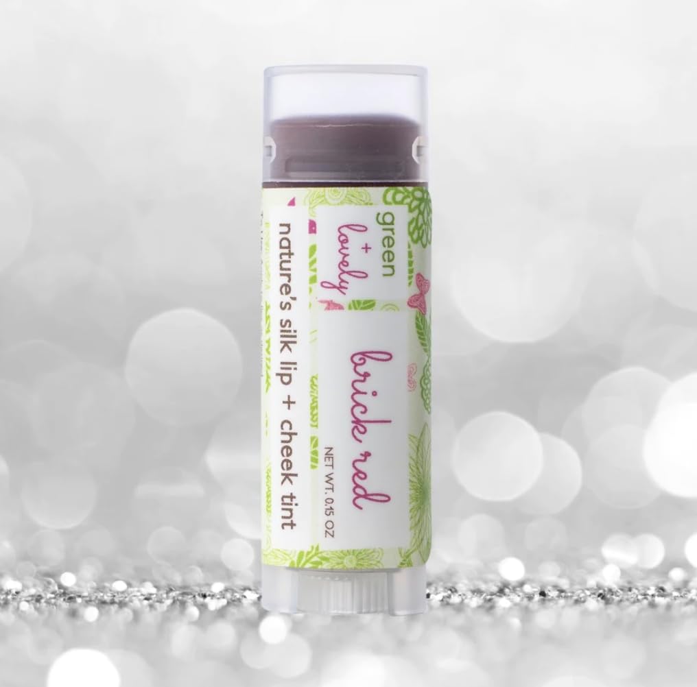 Green Cheek Nature's Silk Lip Balm, Organic (Brick Red Lip Tint, 1-tube single) Beauty and Personal Care Green + Lovely