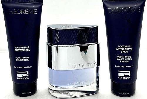 Afnan Rue Broca Theoreme Homme 3-Piece Set for Men, (3.0 Oz Eau De Parfum Spray + 3.4 Oz Body Lotion + 3.4 Oz Shower Gel) Beauty & Personal Care Afnan