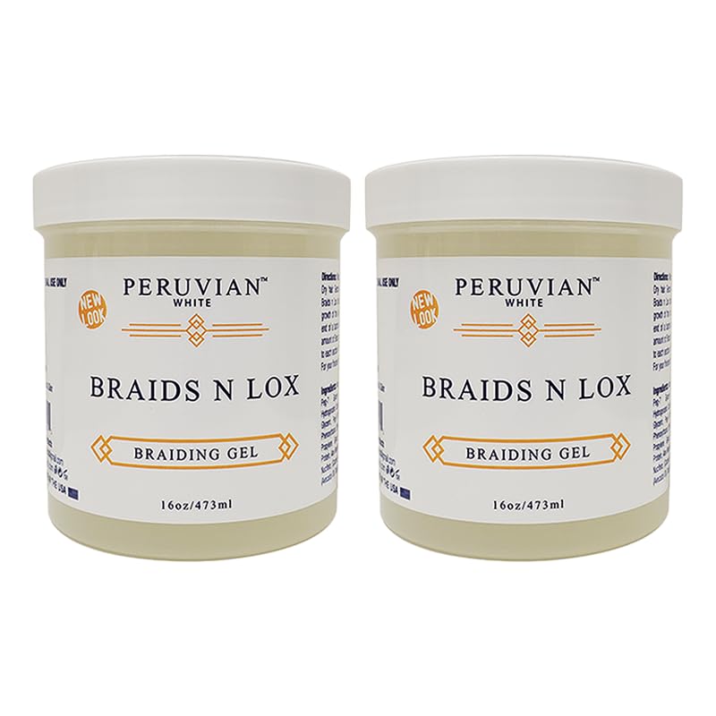 Peruvian white Braids N Lox Braiding Gel, 16 oz. (Pack of 2) Beauty & Personal Care Peruvian white