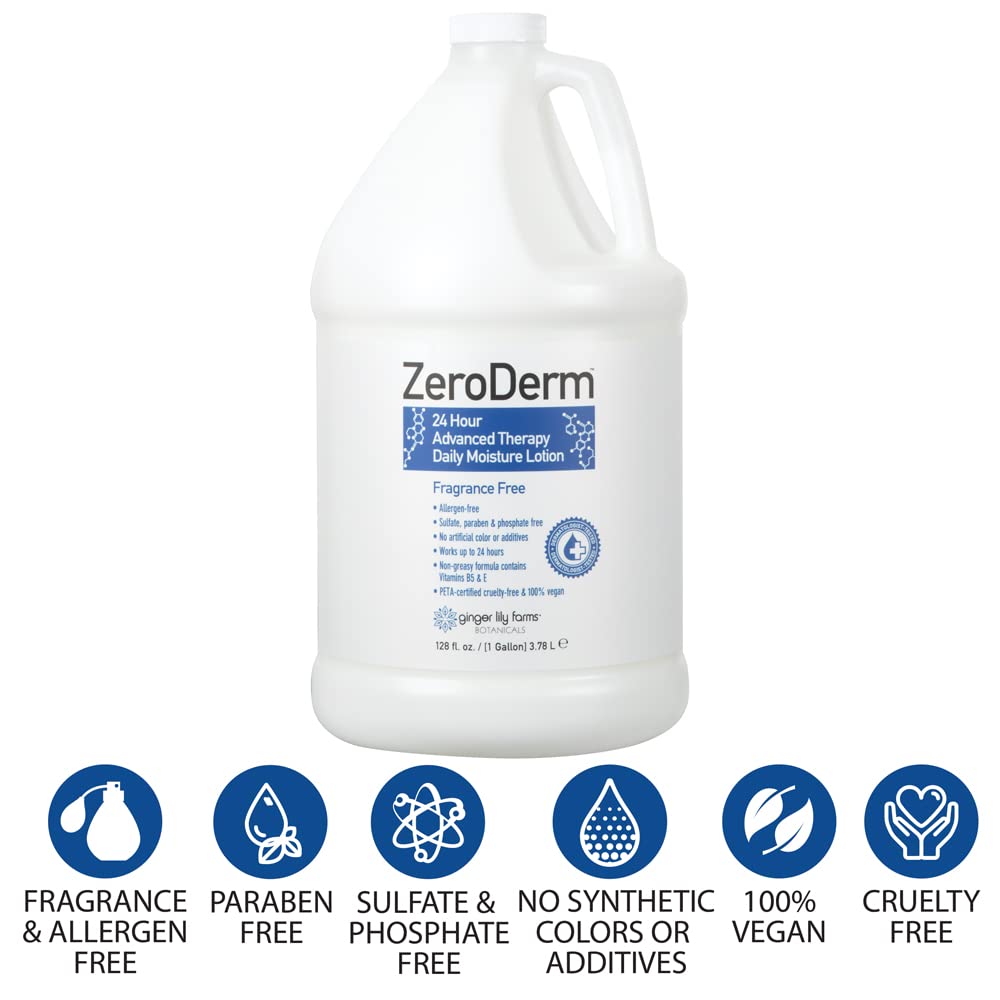 Ginger Lily Farms Botanicals ZeroDerm 24 Hour Advanced Therapy Daily Moisture Lotion, Allergen-Free, 100% Vegan & Cruelty-Free, Fragrance Free, 1 Beauty & Personal Care Ginger Lily Farms