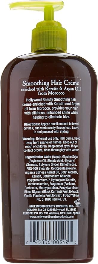 Hollywood Argan Oil Smoothing Creme, 12 Oz Beauty & Personal Care Hollywood Beauty