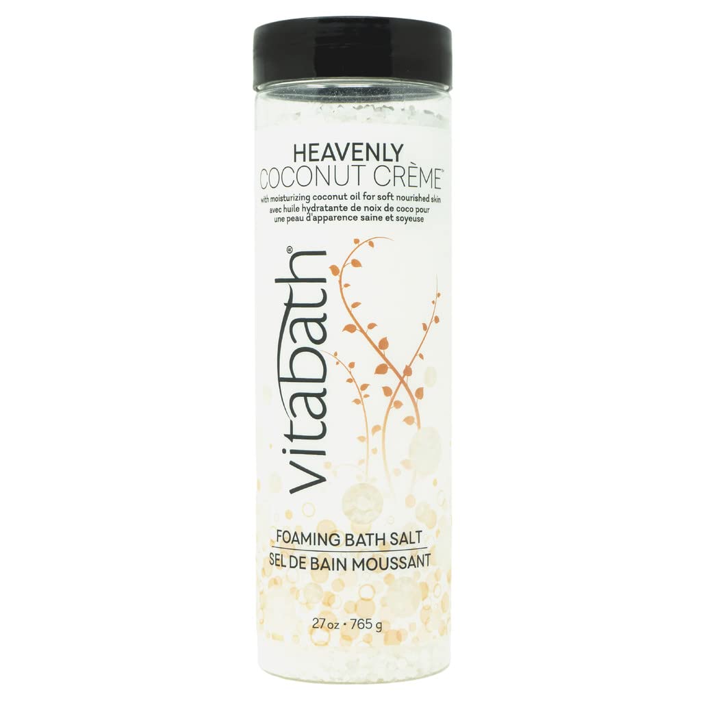 Vitabath Heavenly Coconut Crème Foaming Bath Salts Relaxing Bubble Aromatherapy Skincare - Muscle & Body Ache Soothing & Skin Nourishing Foamy Soak Beauty and Personal Care Vitabath