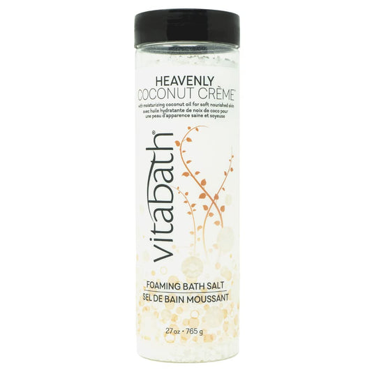 Vitabath Heavenly Coconut Crème Foaming Bath Salts Relaxing Bubble Aromatherapy Skincare - Muscle & Body Ache Soothing & Skin Nourishing Foamy Soak Beauty and Personal Care Vitabath