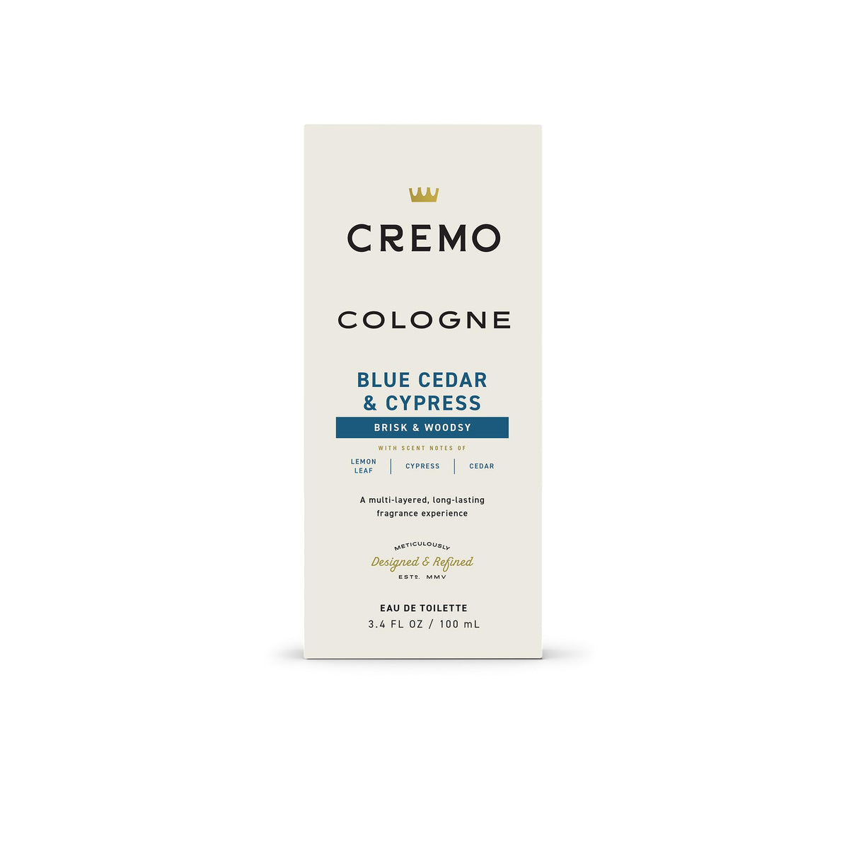 Cremo Cologne For Men - Blue Cedar & Cypress Mens Cologne Spray, A Woodsy Scent with Notes of Lemon Leaf, Cypress and Cedar, Multi-Layered Signature Beauty & Personal Care Cremo