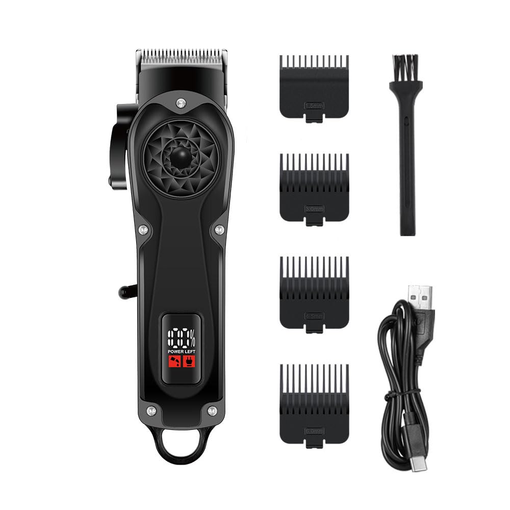 Professional Hair Clippers Set for Men Cordless Cutting Kit Barber Rechargeable Trimmer with LED Display, Gifts for Beauty and Personal Care QDKVTNDJZ