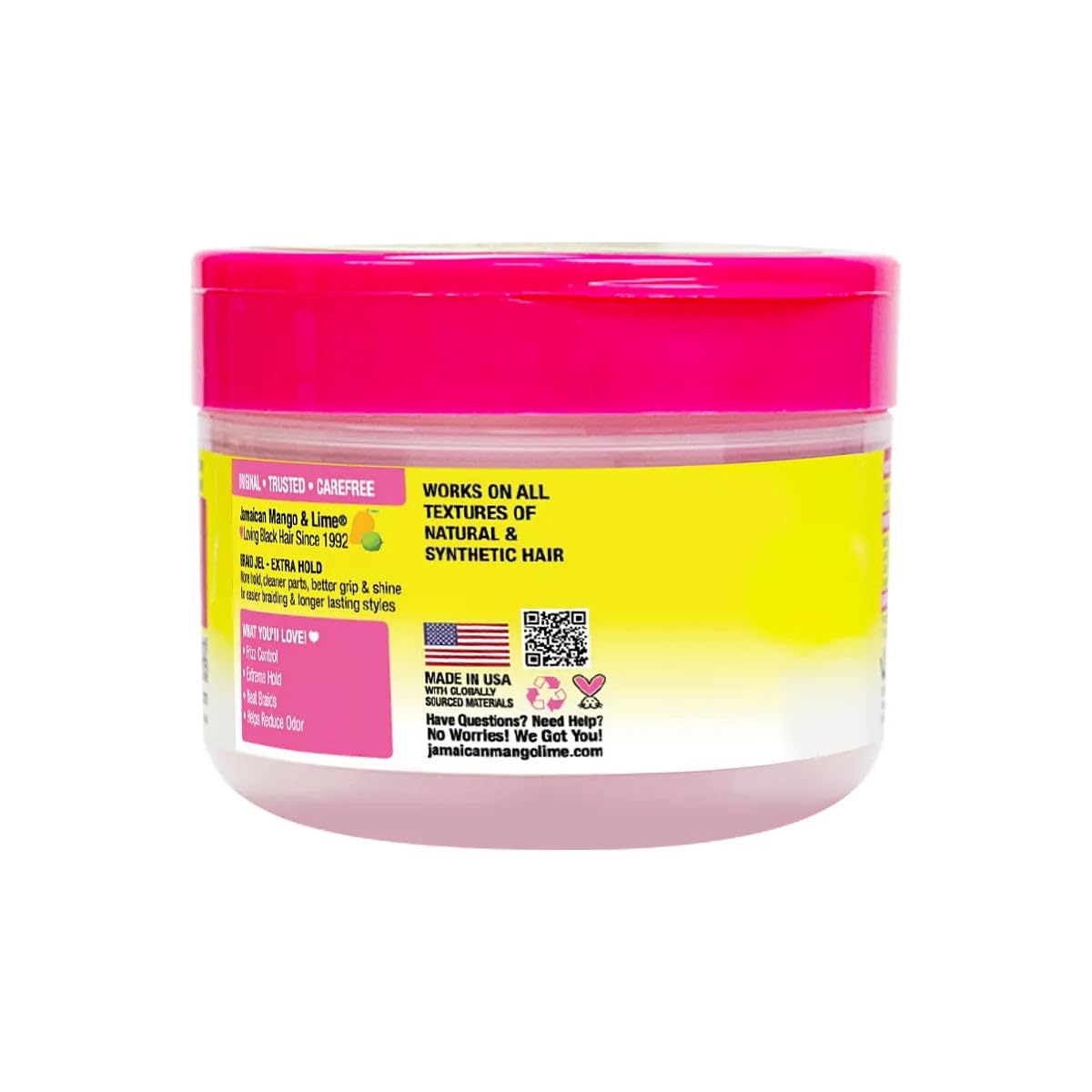 Jamaican Mango & Lime Braids Your Way Extra Hold & Easy Braid Jel - Non-Flaking Gel for Braids, Twists & Locs - Smooths Edges, Controls Frizz, Adds Beauty & Personal Care Jamaican Mango & Lime