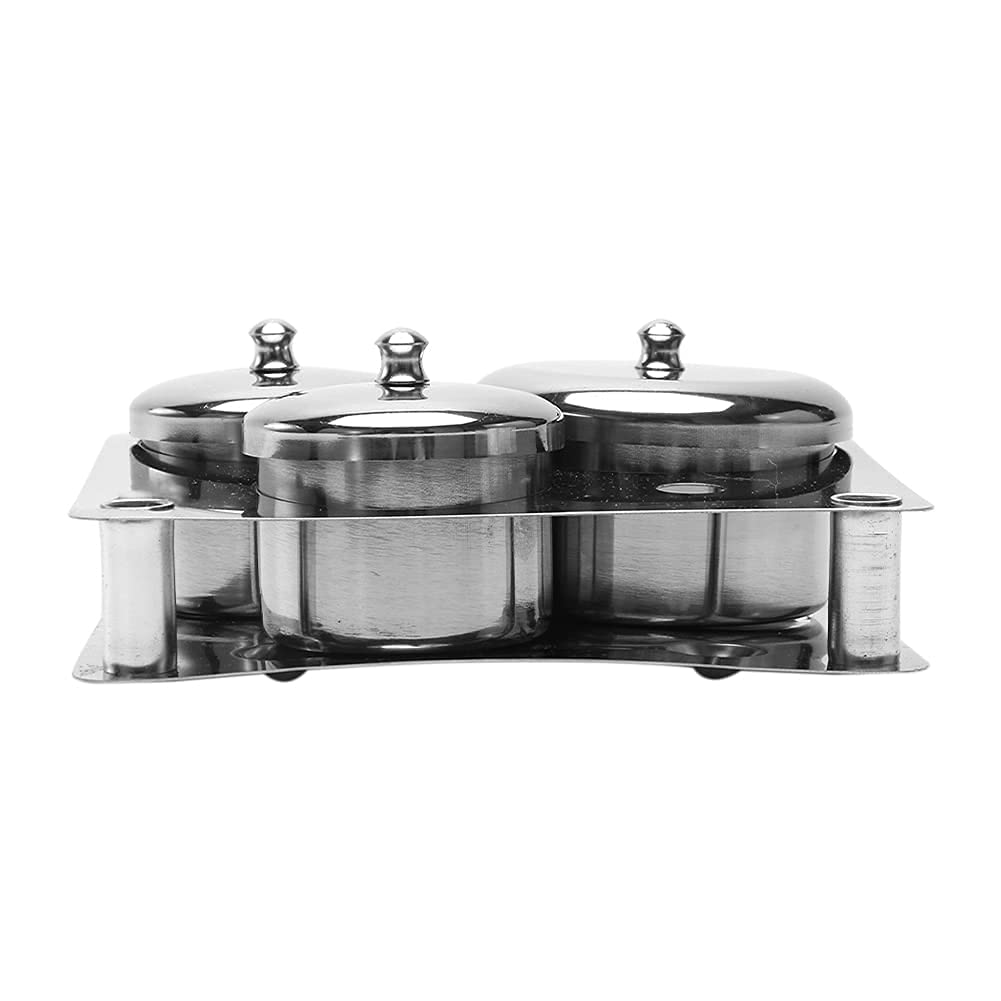 3PCS Professional Stainless Steel Acrylic Nail Tips Cup Dappen Dish Liquid Powder Holder Container Nail Art Equipment Tools (Silver) Beauty & Personal Care LVOERTUIG