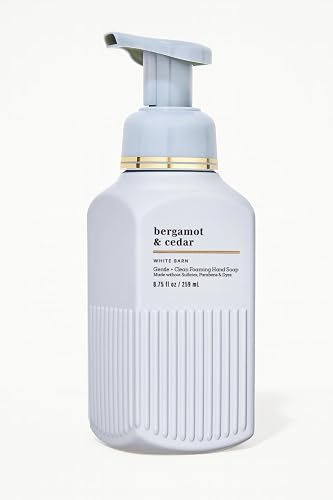Bath and Body Works White Barn Bergamot & Cedar Gentle & Clean Foaming Hand Soap 8.75 fl oz/ 259 ml, Bergamot, Musk & Cedarwood Beauty & Personal Care Bath & Body Works