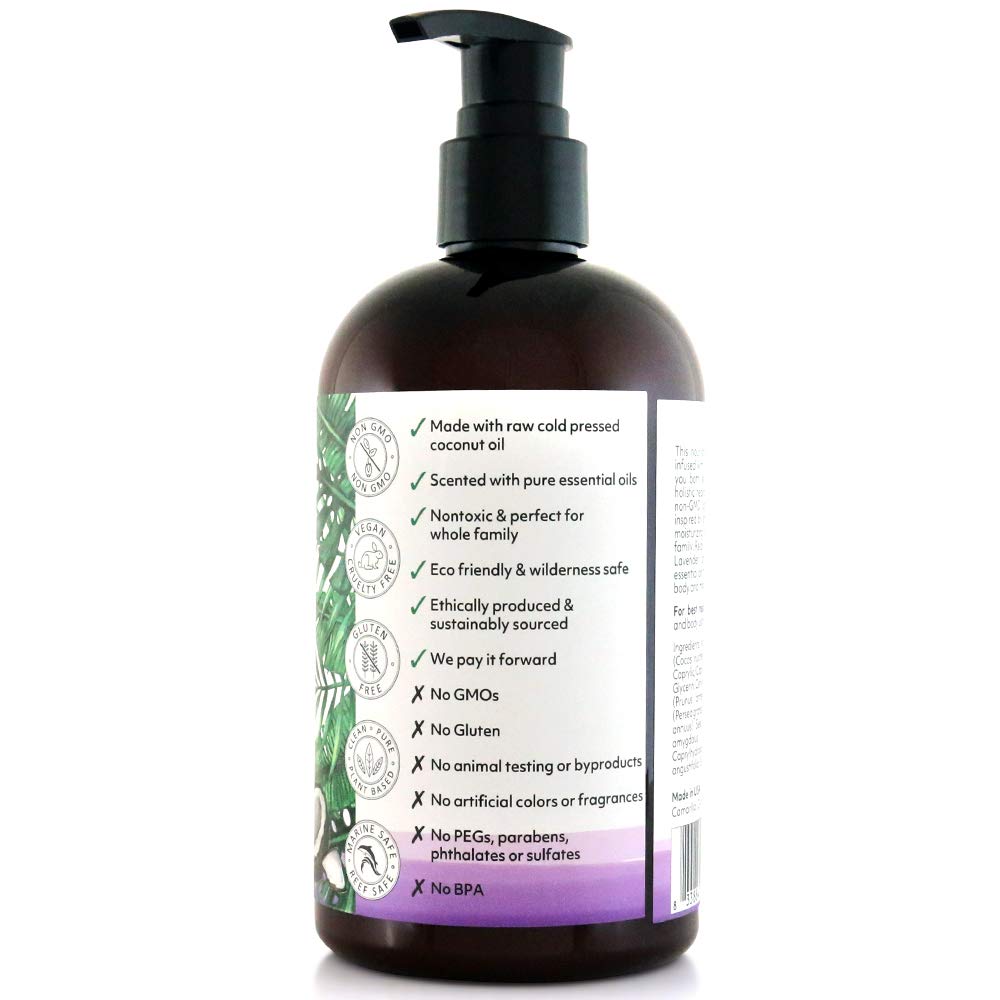 Coco Fiji Face & Body Lotion Infused With Coconut Oil | Lotion for Dry Skin | Moisturizer Face Cream & Massage Lotion for Women & Men | Lavender 12 Beauty & Personal Care Organic Fiji