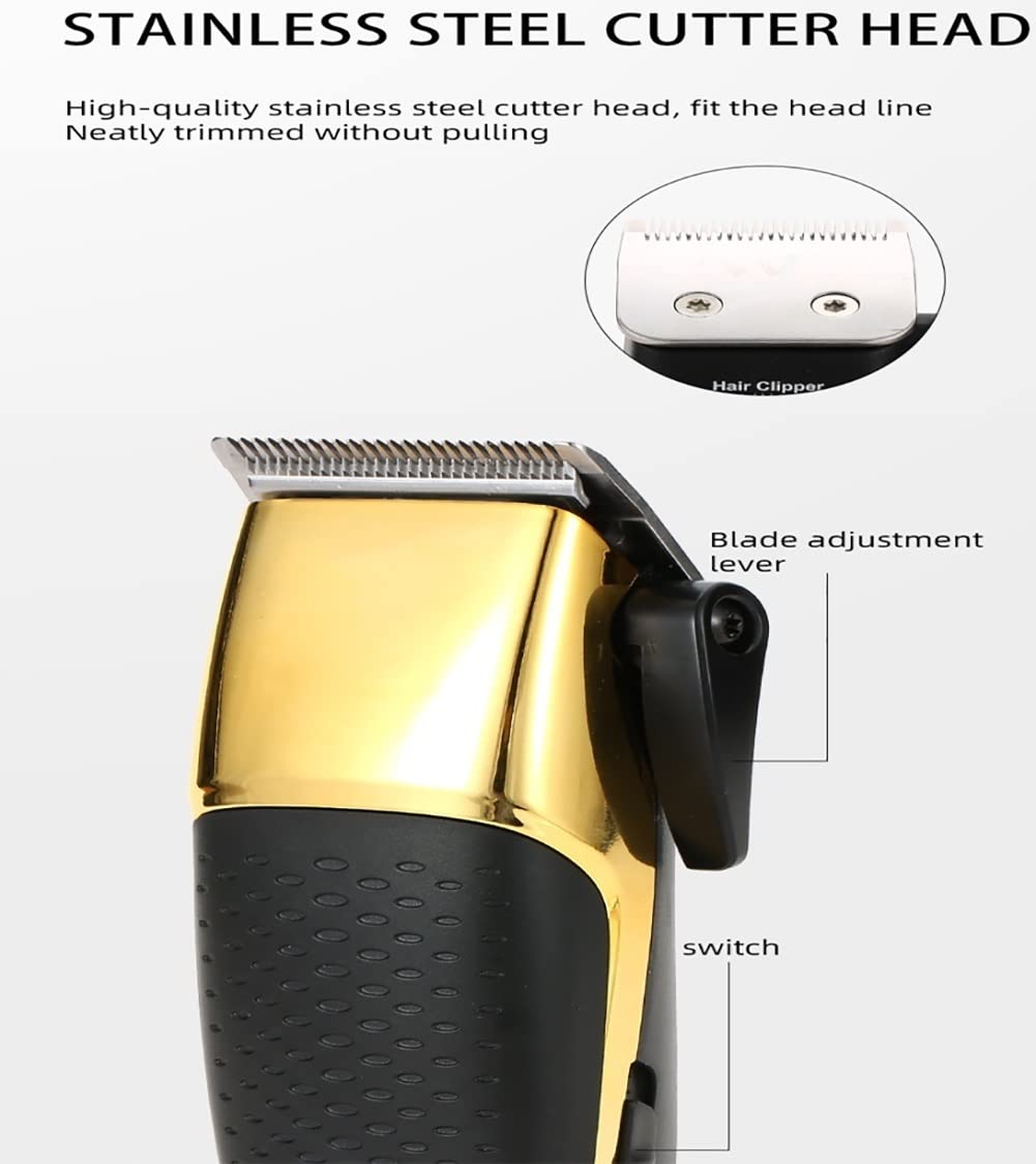 GLESVOWIO Pro Hair Clipper Men's Hairdresser Professional Adjustable Gradient Electric Push Shear USB Rechargeable(V686 Gun Color) Beauty and Personal Care GLESVOWIO