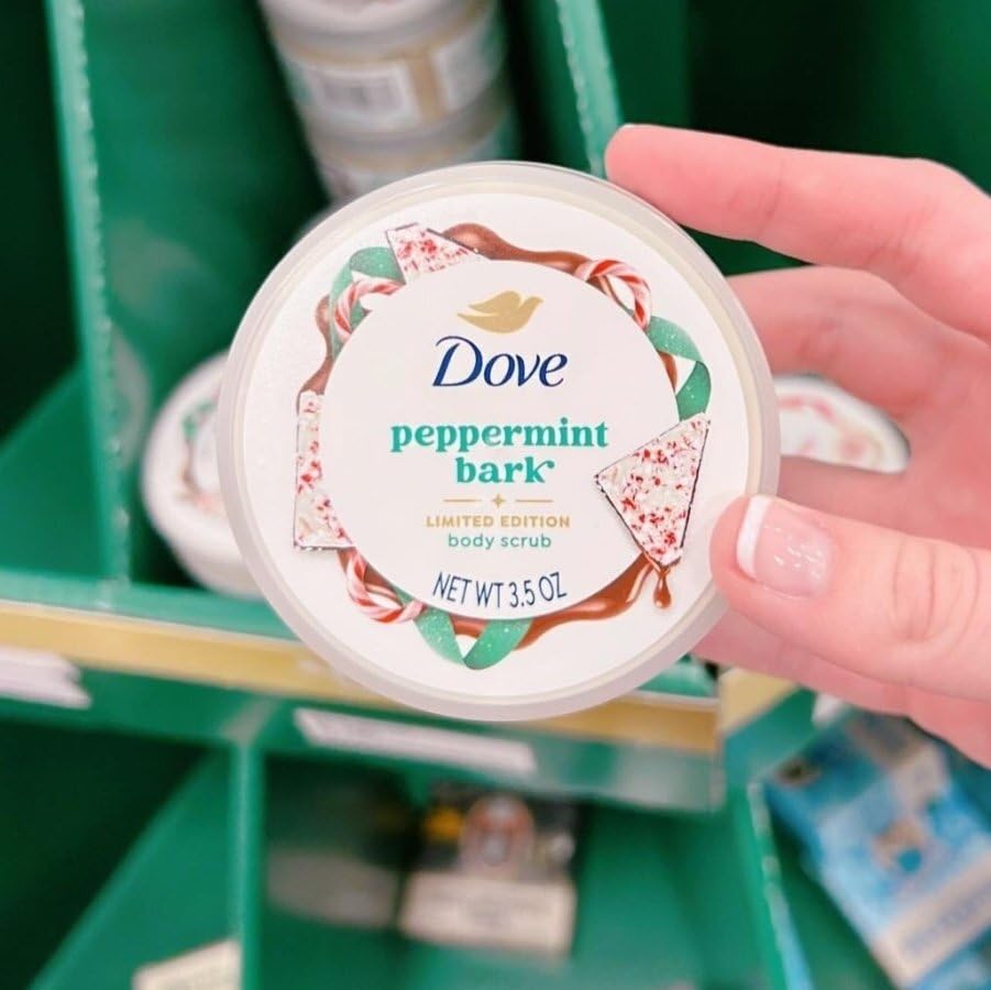 Dove Peppermint Bark Body Scrub - 3.5 oz Exfoliating Scrub, Moisturizing & Smoothing Skin Care Beauty & Personal Care Dove
