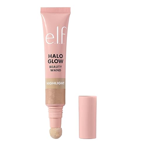 e.l.f. Halo Glow Highlight Beauty Wand, Liquid Highlighter Wand For Luminous, Glowing Skin, Buildable Formula, Vegan ,Champagne Campaign Beauty & Personal Care e.l.f.