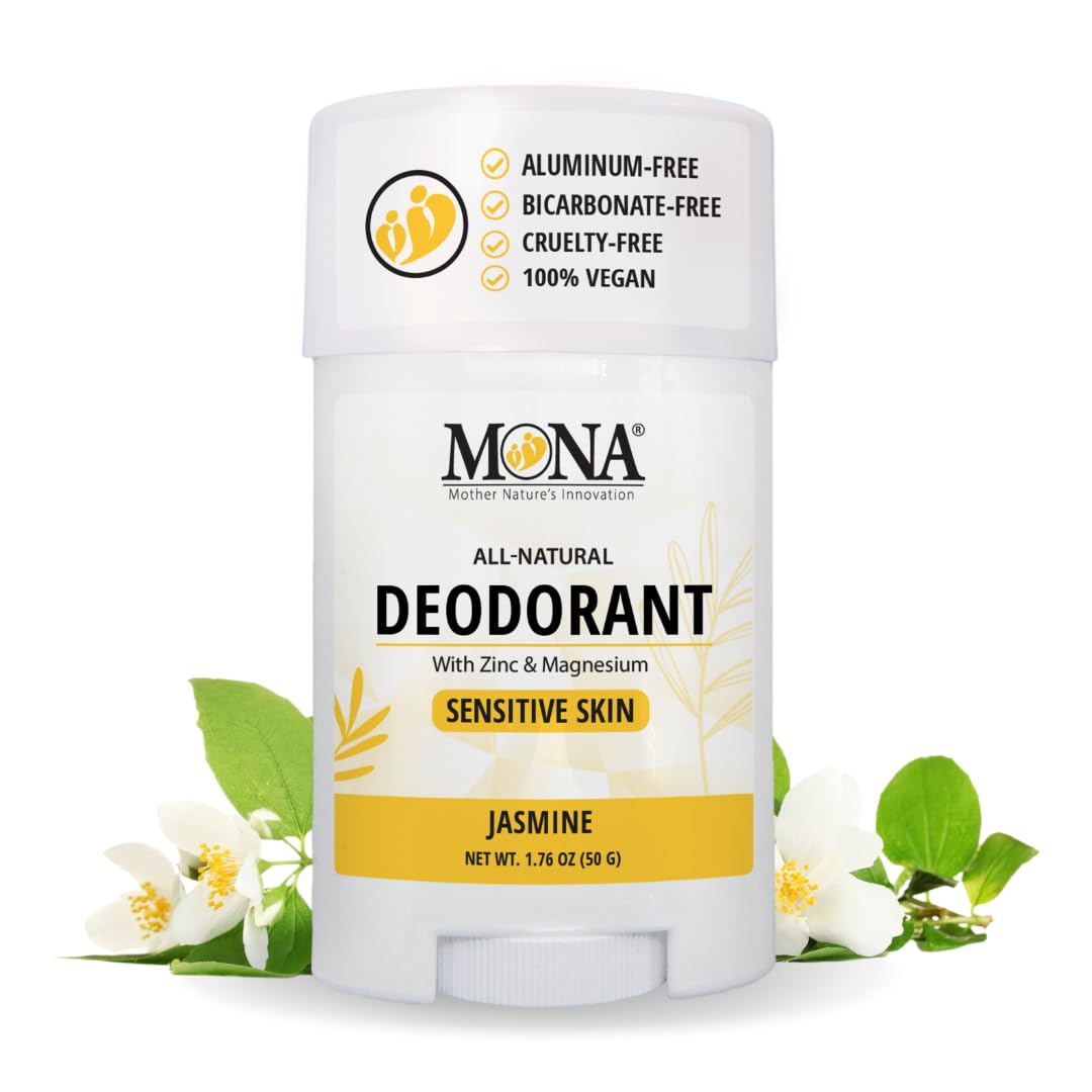 MONA BRANDS All Natural Deodorant For Women & Men - For Sensitive Skin - No Aluminum or Baking Soda - (JASMINE 1.76 Oz) Beauty and Personal Care MONA