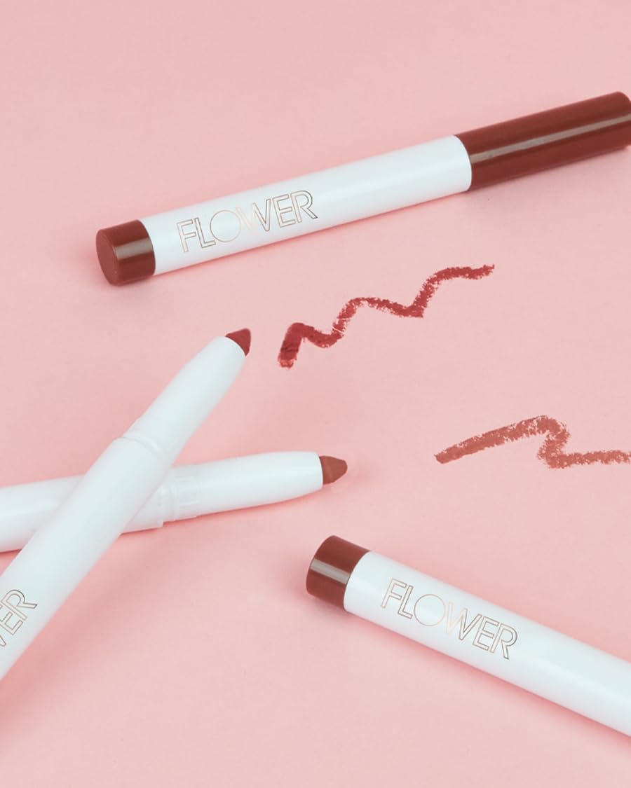 FLOWER BEAUTY By Drew Barrymore Scribble Stick Lip Liner + Eyeliner - Smooth Application + Blendable - 2-in-1 Lip + Eye Liner (Mauvelous) Beauty & Personal Care FLOWER