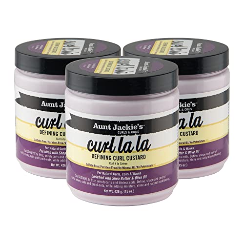 Aunt Jackie's Curl La La Defining Custard for Curls, Coils & Waves - Enriched with Shea Butter and Olive Oil, 15 oz, 3 Pack Beauty & Personal Care Aunt Jackie's