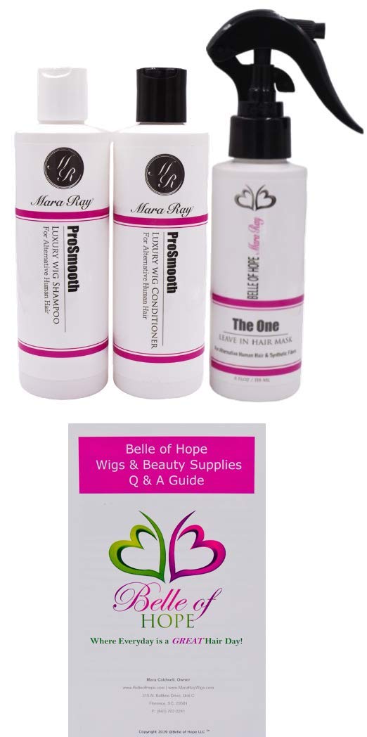 IDEAL Human Hair Top Piece by Ellen Wille, 5PC Bundle: Top Piece, 4oz Mara Ray ProSmooth Shampoo, Conditioner, The One Leave In Hair Mask, and 19 Page Beauty & Personal Care Belle of Hope Mara Ray