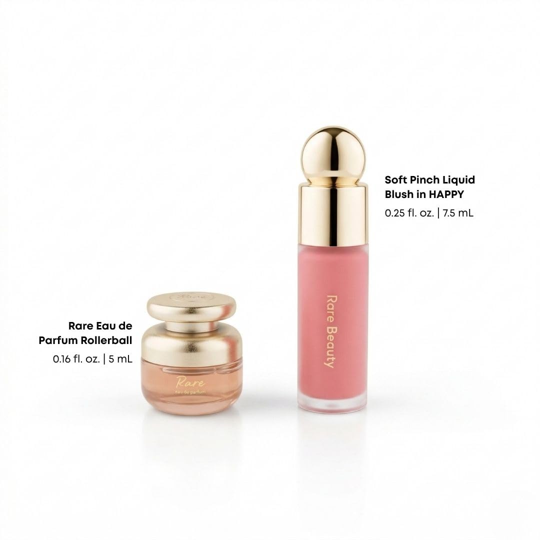 Rare Beauty Selena's Faves Mini Fragrance & Blush Set - EAU De Parfum Rollerball (.16 Fl Oz) and Liquid Blush in Happy (.25 Oz) Beauty & Personal Care Rare Beauty