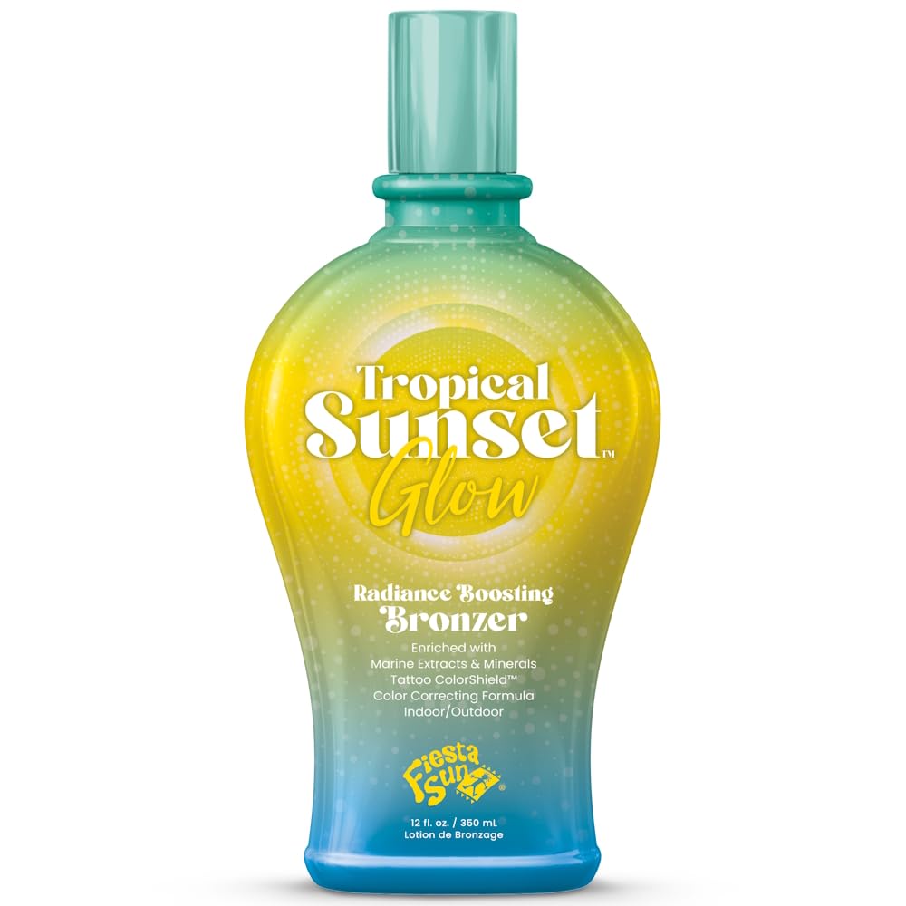 Tropical Sunset Glow Radiance Boosting Bronzer Indoor/Outdoor Formula 12oz Beauty & Personal Care Fiesta Sun