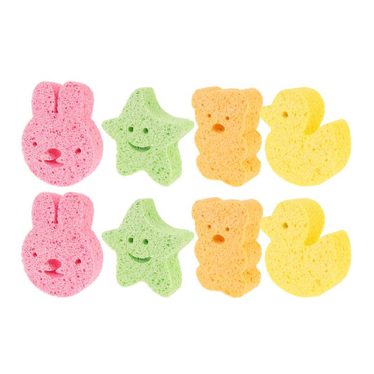 SHERCHPRY 8pcs Cartoon Animal Bath Sponge Newborns Soft Exfoliating Body Scrubber for Gentle Cleaning Bathing for Sensitive Includes Duck Bear Rabbit Beauty and Personal Care SHERCHPRY