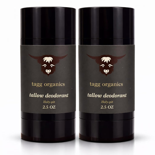 TAGG ORGANICS Frankincense & Myrrh Grass-Fed Tallow Deodorant, Aluminum-Free with Vitamin K & Natural Odor Neutralizers (Holy Pit, 2.5 oz, 2-Pack) Beauty and Personal Care TAGG ORGANICS