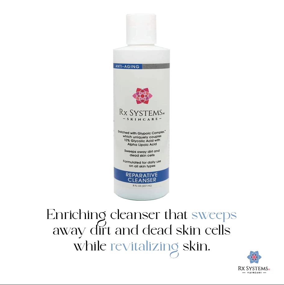 Rx Systems PF Reparative Facial Cleanser 8 oz, Repairs Skin, Clears away Oil and Dirt Build Up, Prevents Acne and Clogged Pores Beauty & Personal Care Rx Systems