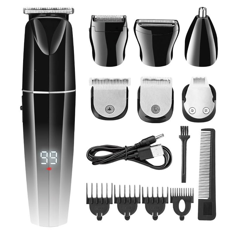 GLESVOWIO Multifunctional Beard Trimmer for Men 6 in 1 Hair Clippers Kit Precision Cordless Grooming for Body Nose Ear with Foil Razor Beauty and Personal Care GLESVOWIO