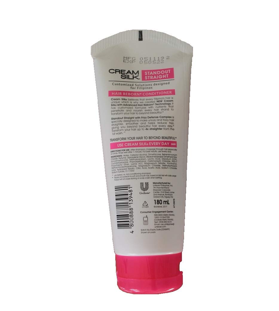 Lot of 2 Cream Silk Conditioner Standout Straight for Straighter Hair Creamsilk 180ml Beauty & Personal Care Cream Silk