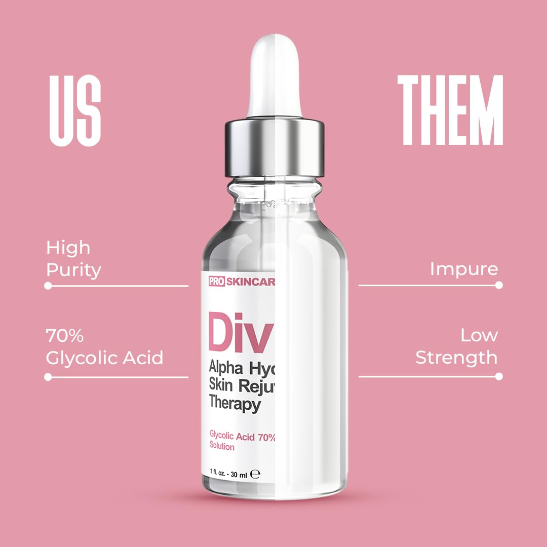 Glycolic Acid 70% Professional Peel – At-Home Alpha Hydroxy Face Peel for Acne Scars, Wrinkles, Fine Lines & Collagen Boost, Liquid Exfoliant Beauty & Personal Care Divine Derriere