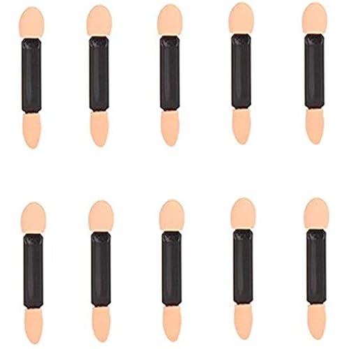 10Pcs Black Disposable Double Ended Eyeshadow Brush Sponge Tipped Oval Eyeshadow Applicator Black and Creative Beautiful Makeup Tools Girls Lady Women Beauty & Personal Care Sluswallow