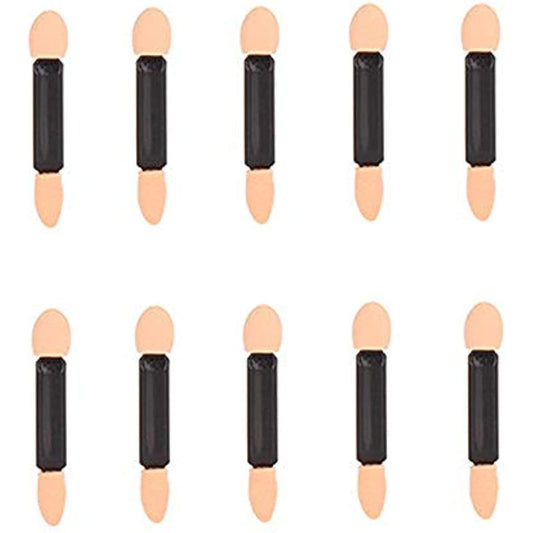 10Pcs Black Disposable Double Ended Eyeshadow Brush Sponge Tipped Oval Eyeshadow Applicator Black and Creative Beautiful Makeup Tools Girls Lady Women Beauty & Personal Care Sluswallow