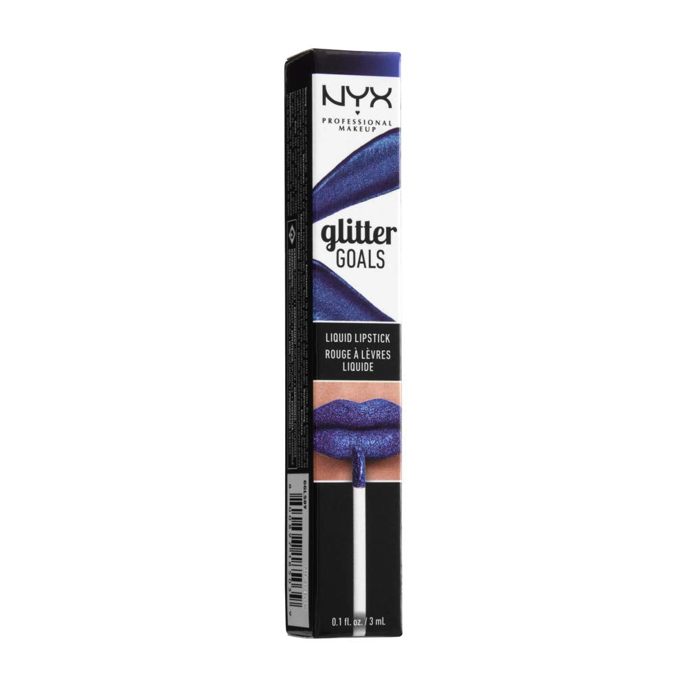 NYX PROFESSIONAL MAKEUP Glitter Goals Liquid Lipstick - Oil Spill (Black With Blue And Purple Glitter) Beauty & Personal Care NYX PROFESSIONAL MAKEUP