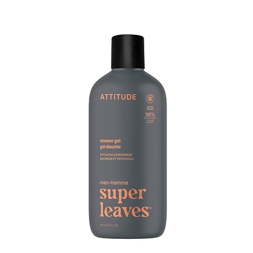ATTITUDE Shower Gel Body Wash for Men, 98% Natural Origin Ingredients, Paraben & Phthalate Free, EWG Verified, Cleanses Without Drying, Patchouli Beauty & Personal Care ATTITUDE