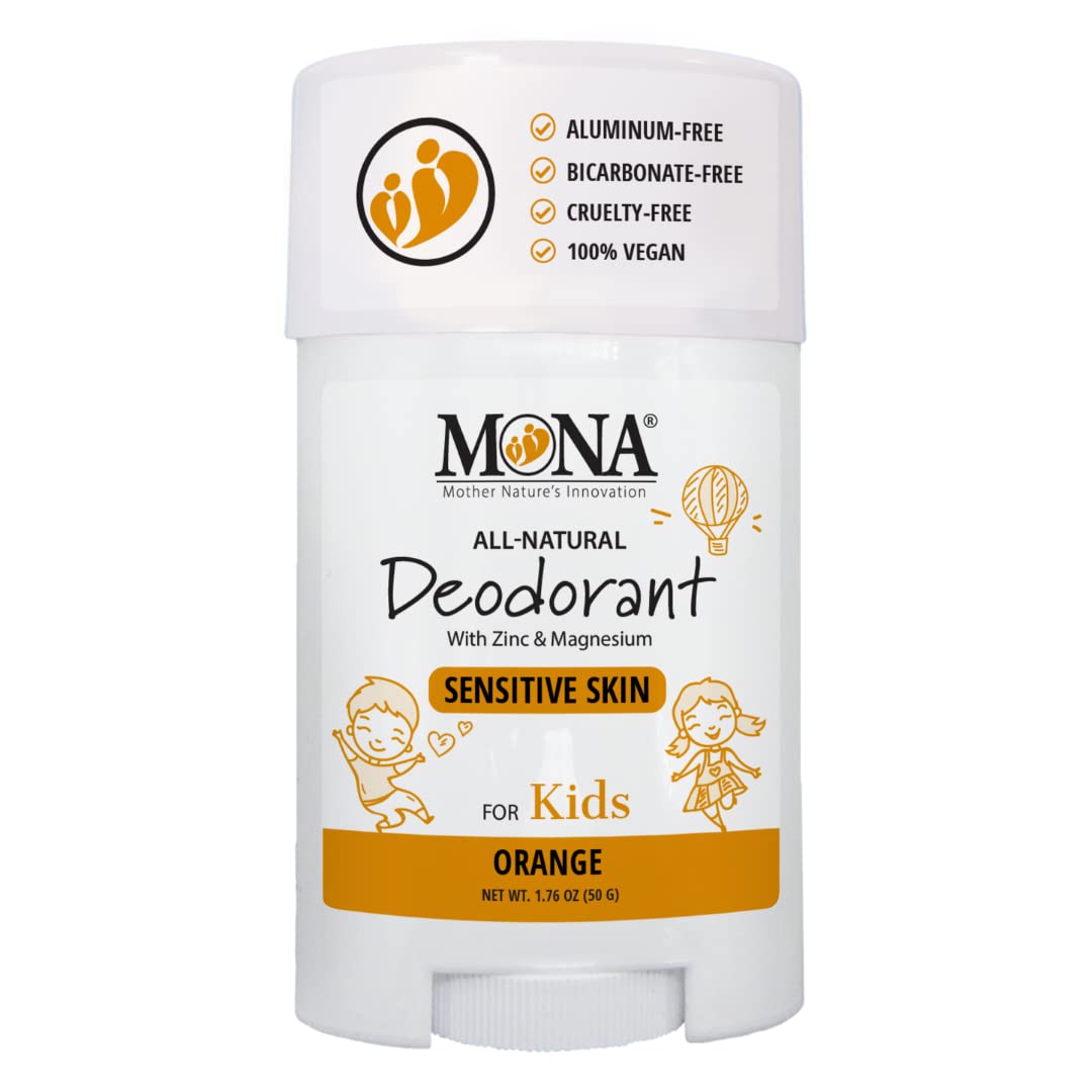MONA BRANDS 100% Natural Kids Deodorant for Boys and Girls - Safe Deodorant for Kids - No Baking Soda, Aluminum or Synthetic Scents - Hypoallergenic Beauty and Personal Care MONA