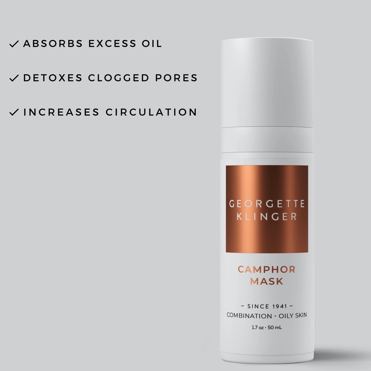 Georgette Klinger Camphor Mask - Mineral-Rich Clay Mask with Menthol & Vitamin E: Detoxify, Exfoliate, and Improve Skin Tone while Absorbing Excess Beauty & Personal Care Georgette Klinger